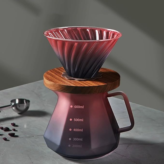 Set Dripper V60 Más Server de Cristal Rojo